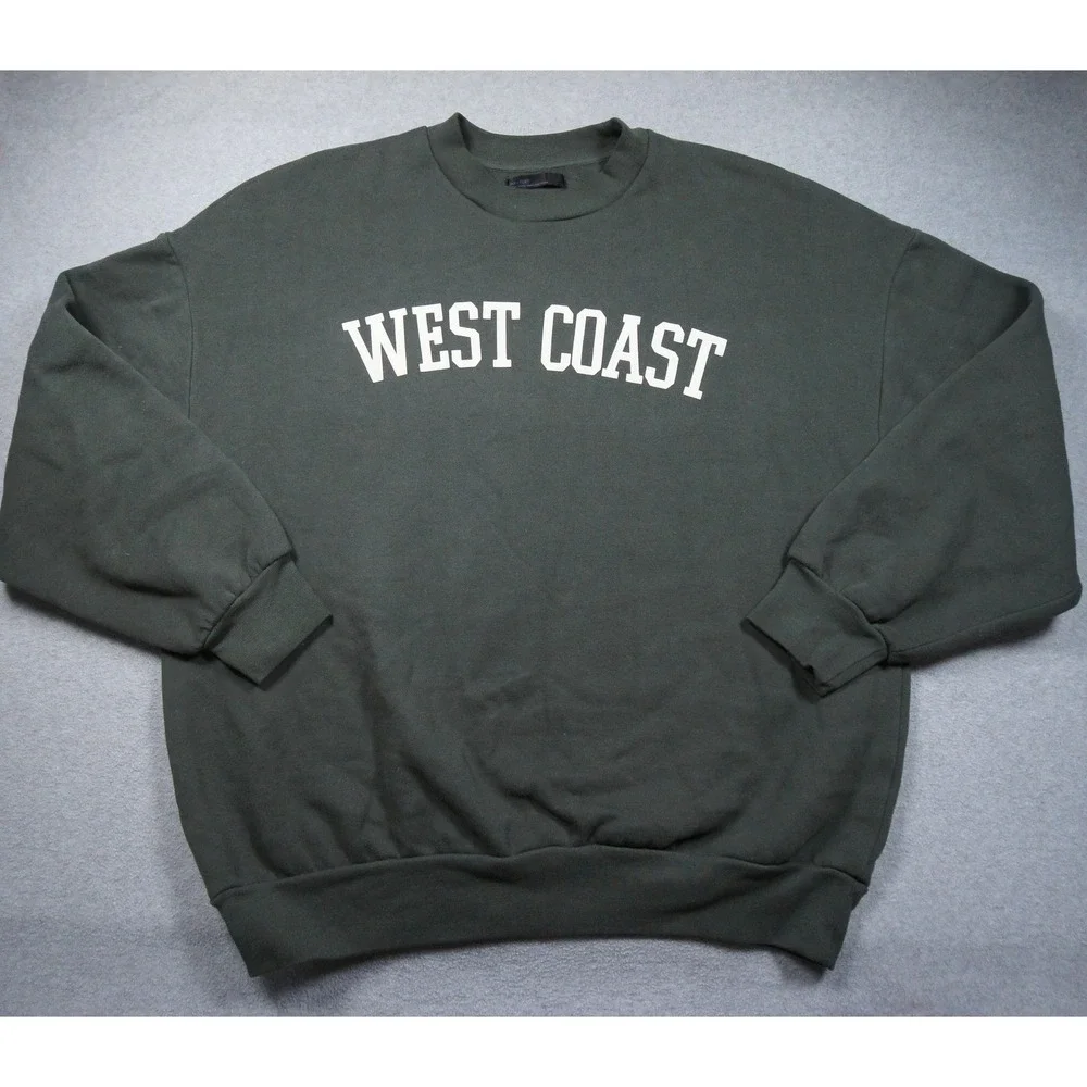 Oak + Fort Sweatshirt Mens Large Oversized Green Crewneck West Coast Pullover